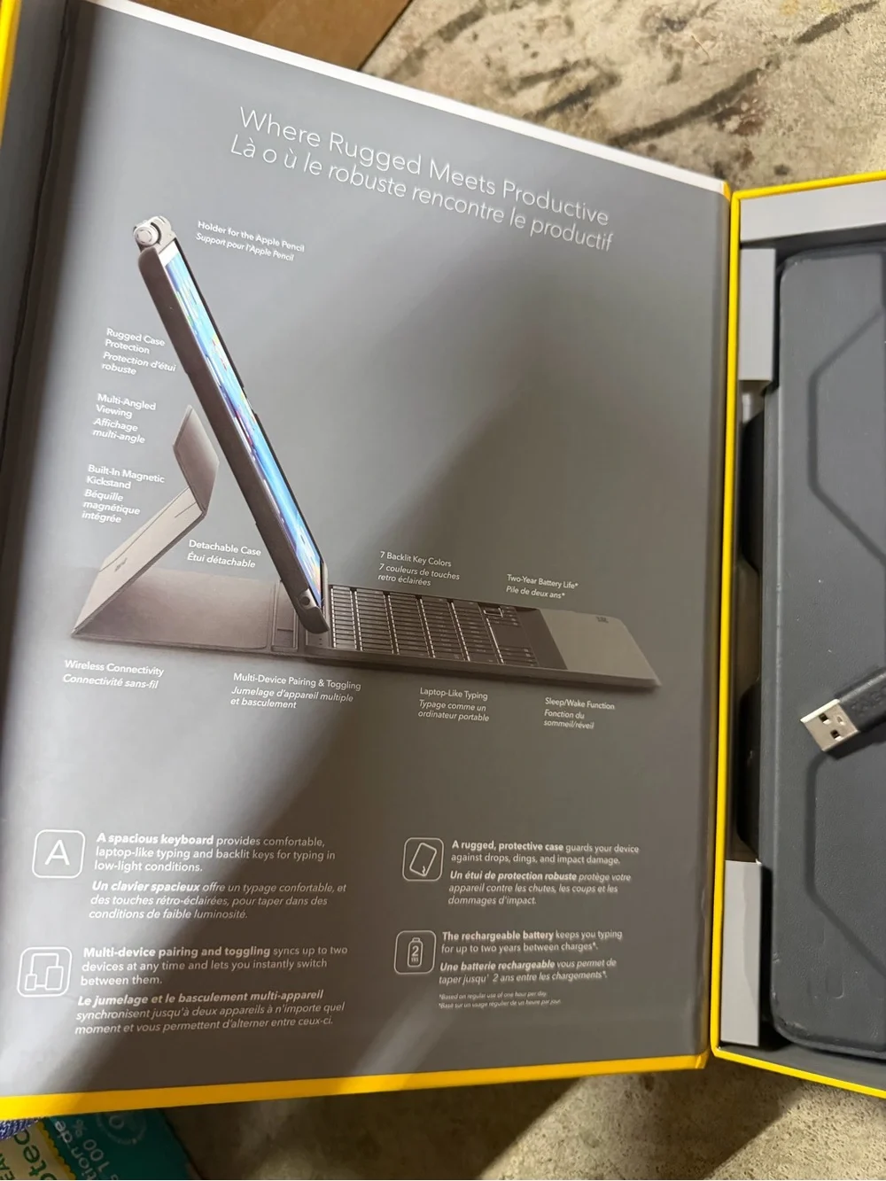 ZAGG Rugged Messenger Detachable Keyboard Case for 10.5-inch iPad Pro - Gray
